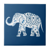  gebarsten blauw olifant tegeltje (Voorkant)