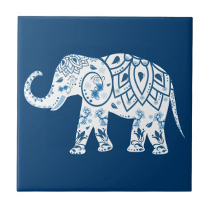  gebarsten blauw olifant tegeltje