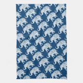 gebarsten blauw olifant theedoek (Verticaal)