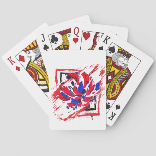 Gebarsten bloem pokerkaarten (Achterkant)