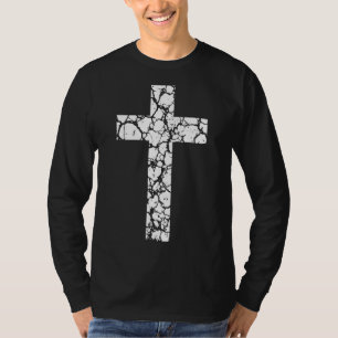 Gebarsten Christelijk kruis Jezus houdt van je rel T-shirt