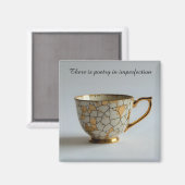 gebarsten gebroken theekopje inspirerende magneet (Voorkant / Achterkant)
