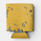 Gebarsten geel metaal: vuile textuur. blikjeskoeler (Achterkant)