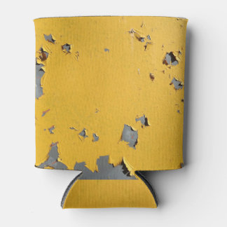 Gebarsten geel metaal: vuile textuur. blikjeskoeler