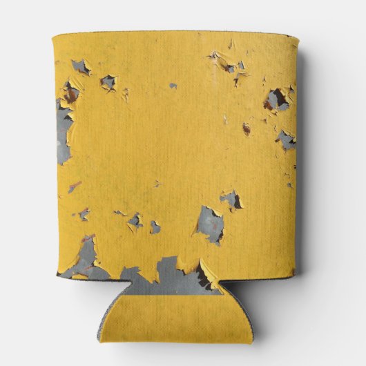 Gebarsten geel metaal: vuile textuur. blikjeskoeler (Achterkant)