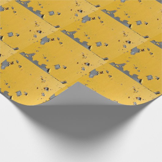 Gebarsten geel metaal: vuile textuur. cadeaupapier (Hoek)