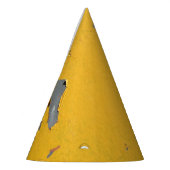 Gebarsten geel metaal: vuile textuur. feesthoedjes (Links)