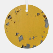 Gebarsten geel metaal: vuile textuur. glas ornament (Achterkant)