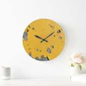 Gebarsten geel metaal: vuile textuur. grote klok (Huis)