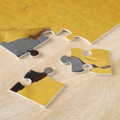 Gebarsten geel metaal: vuile textuur. legpuzzel (Zijkant)