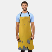 Gebarsten geel metaal: vuile textuur. schort (Gedragen)