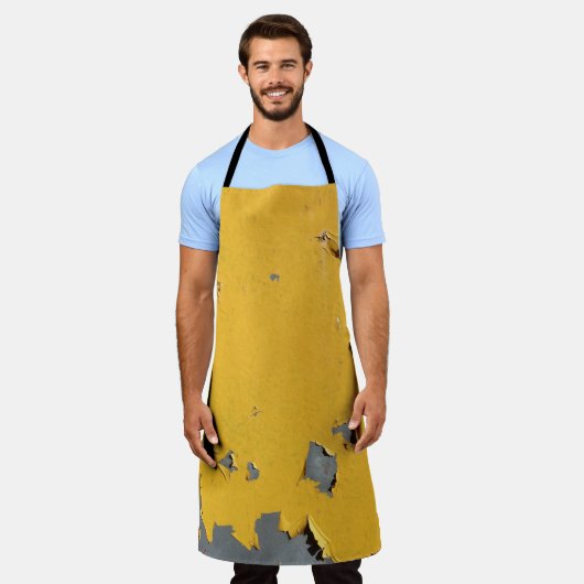 Gebarsten geel metaal: vuile textuur. schort (Gedragen)