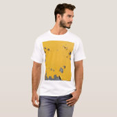 Gebarsten geel metaal: vuile textuur. t-shirt (Voorkant volledig)