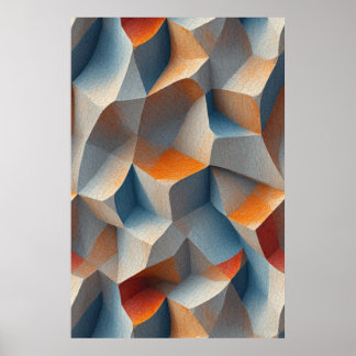 Gebarsten geometrie: sculpturaal Abstract Poster