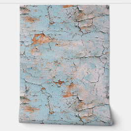 Gebarsten getextureerde geschilderde blauwe stucwe behang