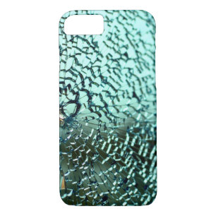Gebarsten glas gebroken blauwgroen 	iPhone 8/7 hoesje