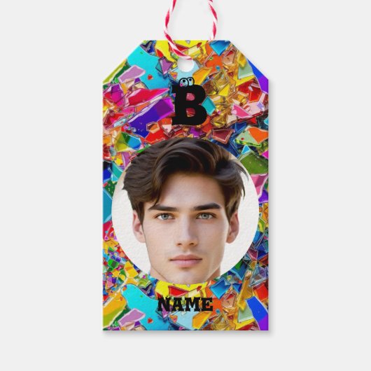 gebarsten glas in lood cadeaulabel (Voorkant)