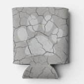 Gebarsten grijze dierenpootafdruk Koelbox Blikjeskoeler (Achterkant)