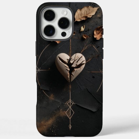 Gebarsten Hart Donkere Boho iPhone Case (Achterkant)