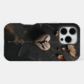 Gebarsten Hart Donkere Boho iPhone Case Hoesje (Achterkant horizontaal)