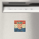 Gebarsten Kroatische vlag peeling verf effect Magneet (Insitu (Vaatwasser))