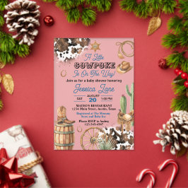 Gebarsten Little Cowpoke Baby Shower Acryl Uitnodigingen