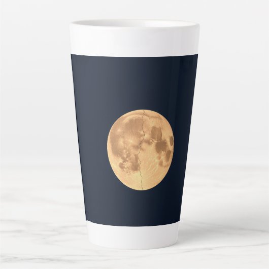 Gebarsten Maan Latte Mok (Voorkant)