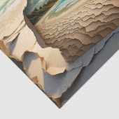 Gebarsten Mail Art Beach Scene Decoupage Papier (Detail)