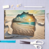 Gebarsten Mail Art Beach Scene Decoupage Papier (Craft)