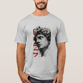 Gebarsten Marmeren Buste Trash Polka Kunst T-shirt