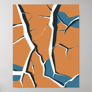 Gebarsten oppervlak Abstract ontwerp Poster
