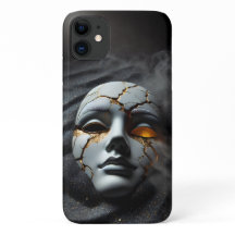 Gebarsten Porseleinen Masker Donkere Luxe iPhone 1