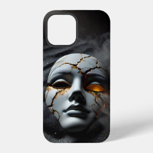 Gebarsten Porseleinen Masker Donkere Luxe iPhone 1 12 Hoesje