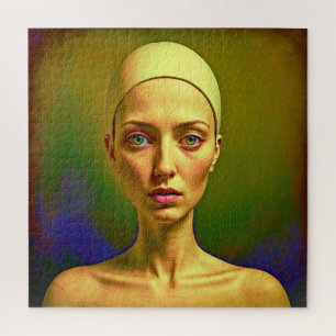 Gebarsten porseleinen ziel - kleurrijk portret legpuzzel