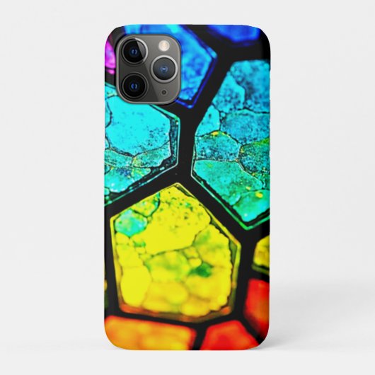 Gebarsten Regenboog Glas-in-Lood Kunst Case-Mate iPhone Case (Achterkant)