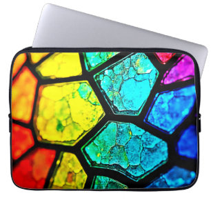 Gebarsten Regenboog Glas-in-Lood Kunst Laptop Sleeve