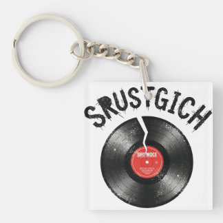 Gebarsten Retro LP-schijf Punkrock Sleutelhanger