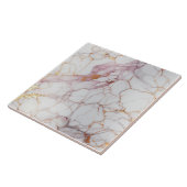 Gebarsten roze en wit marmer met goud tegeltje (Zijkant)