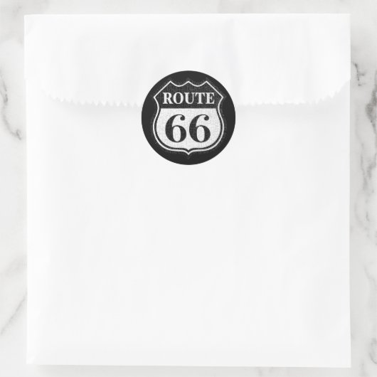 Gebarsten RTE 66 Ronde Sticker (Tas)
