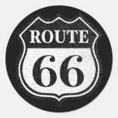 Gebarsten RTE 66 Ronde Sticker (Voorkant)