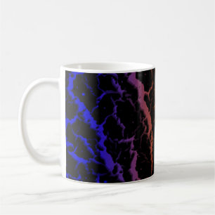 Gebarsten ruimte lava - Blauw/Oranje Koffiemok