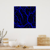Gebarsten ruimte lava - Blauw Poster (Keuken)