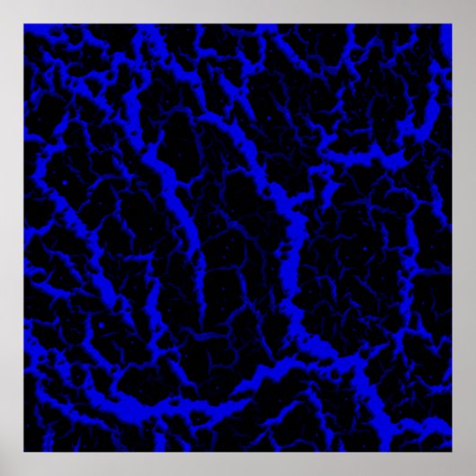 Gebarsten ruimte lava - Blauw Poster (Voorkant)