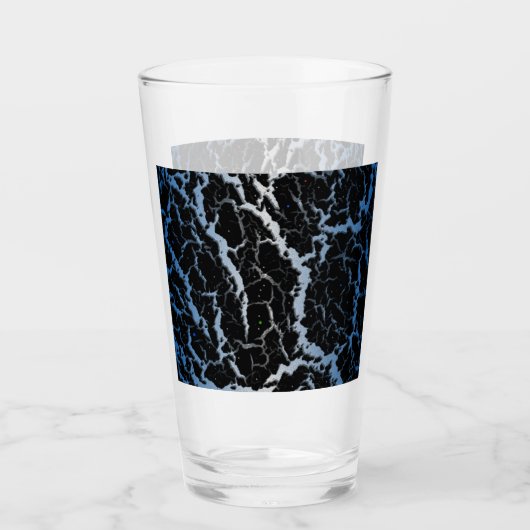 Gebarsten ruimte lava - Blauw/Wit Glas (Voorkant)