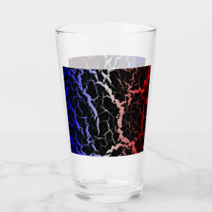 Gebarsten ruimte lava - Blauw/Wit/Rood Glas