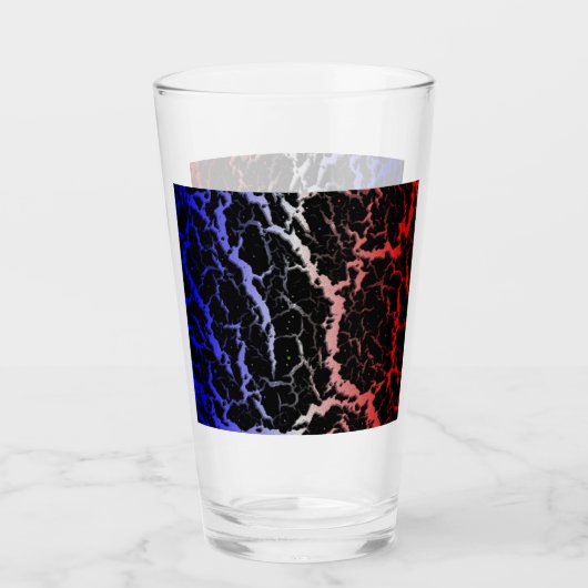 Gebarsten ruimte lava - Blauw/Wit/Rood Glas (Voorkant)