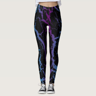 Gebarsten ruimte lava - cyaan/paars leggings