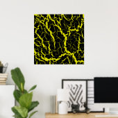 Gebarsten ruimte lava - Geel Poster (Thuiskantoor)