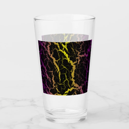 Gebarsten ruimte lava - Paars/Geel Glas (Voorkant)
