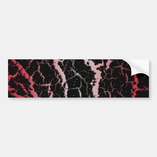 Gebarsten ruimte lava - Wit/Koraal Bumpersticker (Voorkant)